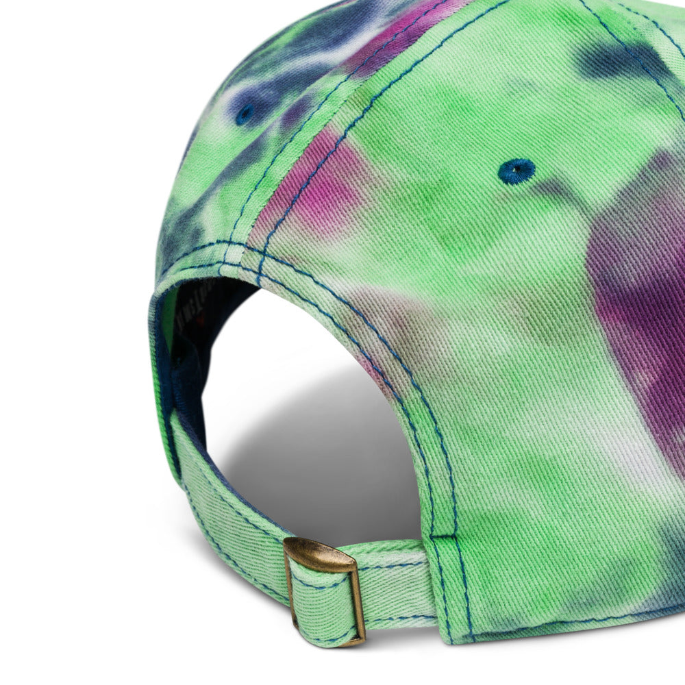 Purple Passion Peace Love & Art Tie-dye Baseball Hat