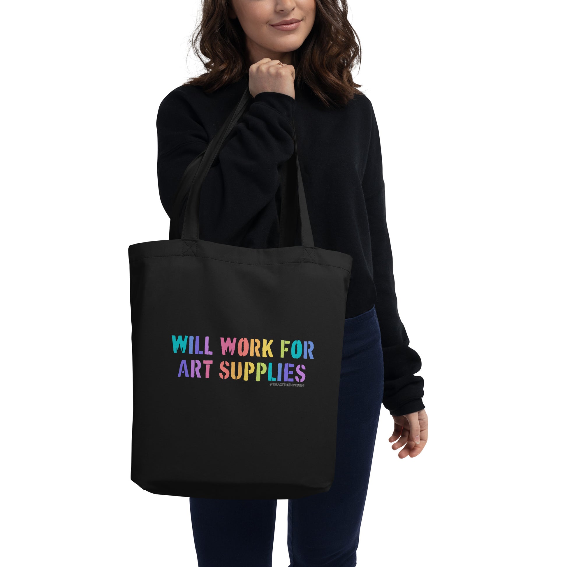 Will Work For Art Supplies Tote Bag