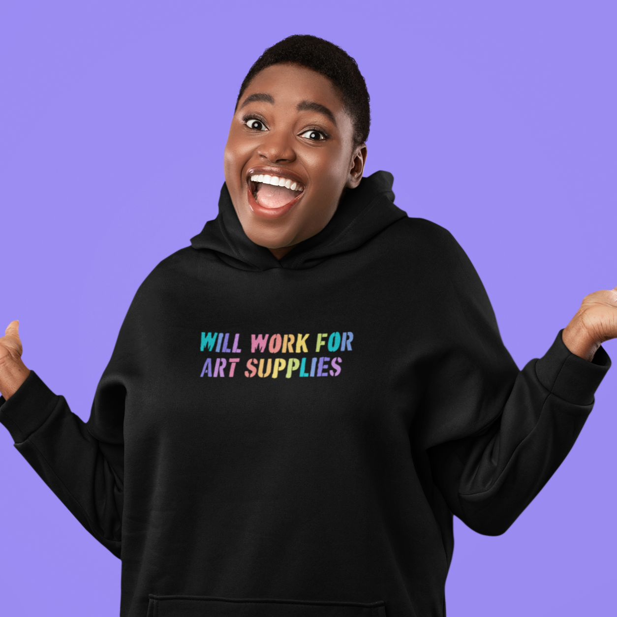 Will Work For Art Supplies Hoodie