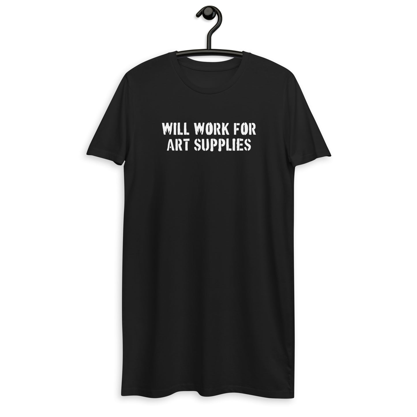 Will Work For Art Supplies Black & White T-shirt Dress