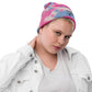 Peace (cotton candy) Love & Art Embroidered Tie-dye Beanie