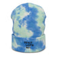 Peace (Sky) Love & Art Embroidered Tie-dye Beanie