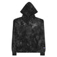 Peace Love & Art Black Tie-dye Hoodie (White Embroidery)