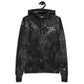 Peace Love & Art Black Tie-dye Hoodie (White Embroidery)
