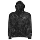 Peace Love & Art Black Tie-dye Hoodie (White Embroidery)
