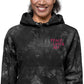 Peace Love Art Black Tie-dye Hoodie (Hot Pink Embroidery)