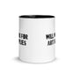 Will Work For Art Supplies Black & White Mug