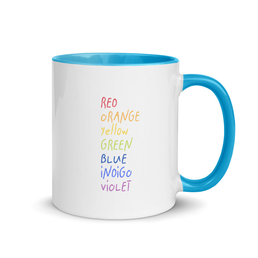 ROYGBIV Mug with blue accent color inside and on handle