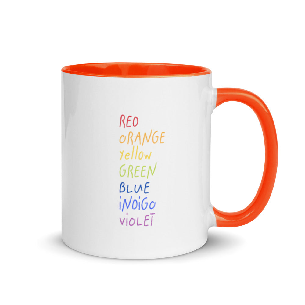 ROYGBIV Mug with orange accent color inside and on handle